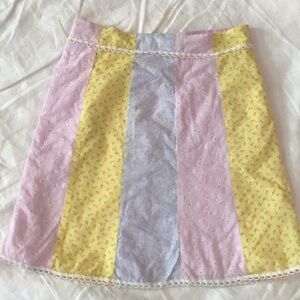 In Full Spring Patterned Boho Eyelet Skirt Size Medium